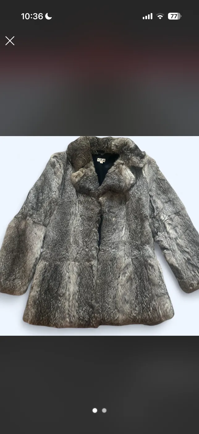80s Rabbit Fur Grey Coat photo 1