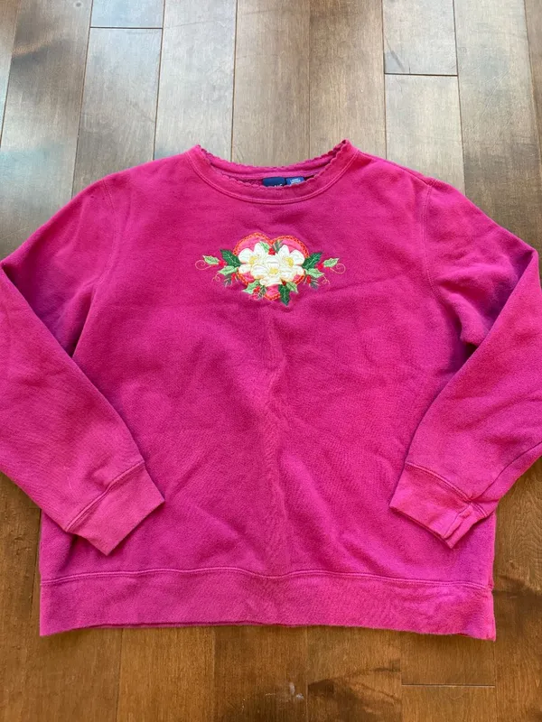 90s Floral Holly Christmas Sweatshirt
