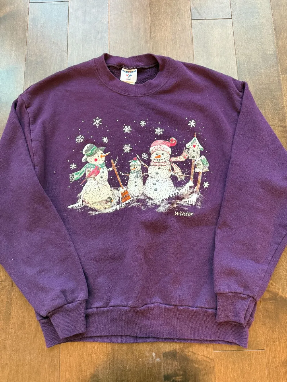90s Purple Snowman Sweatshirt photo 1