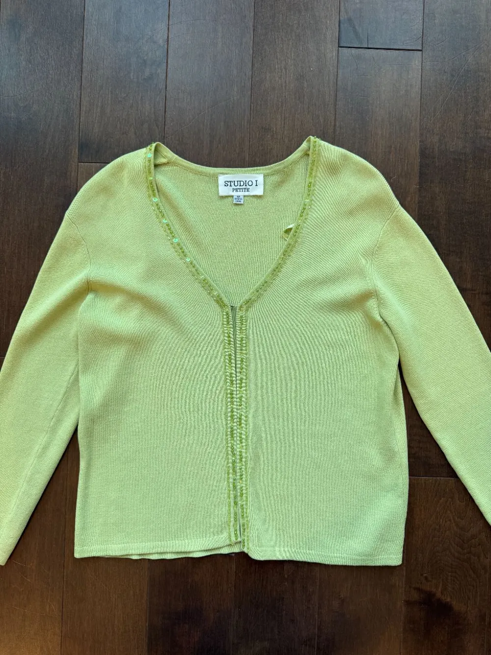 90s Studio I Green Beaded Cardigan photo 1