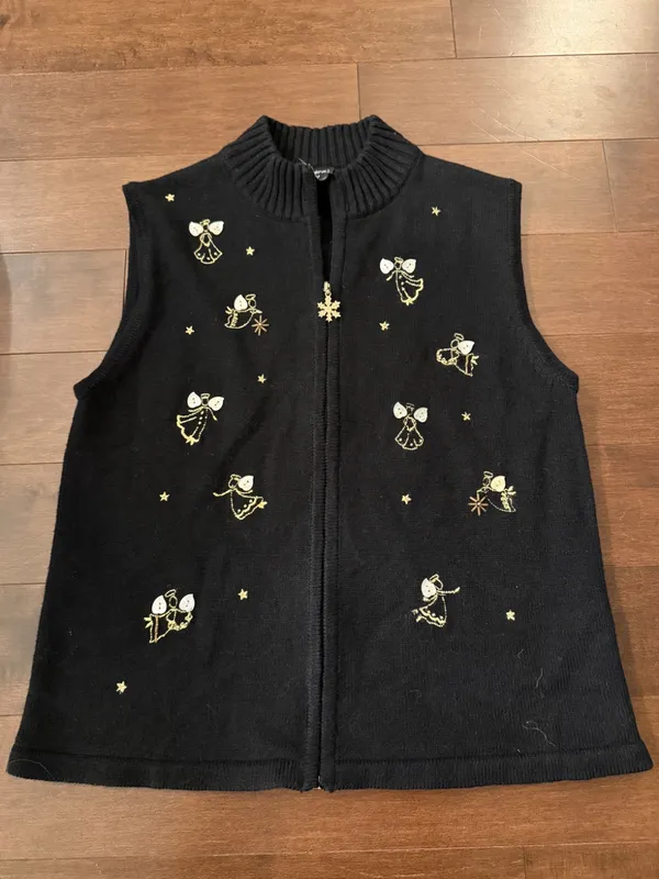 90s Southern Lady Angel Christmas Vest
