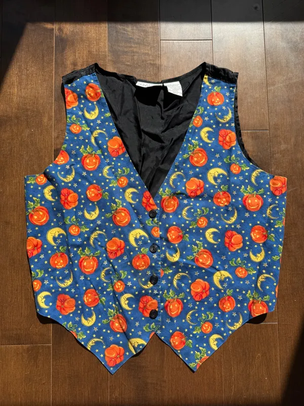 90s Halloween Pumpkin Vest