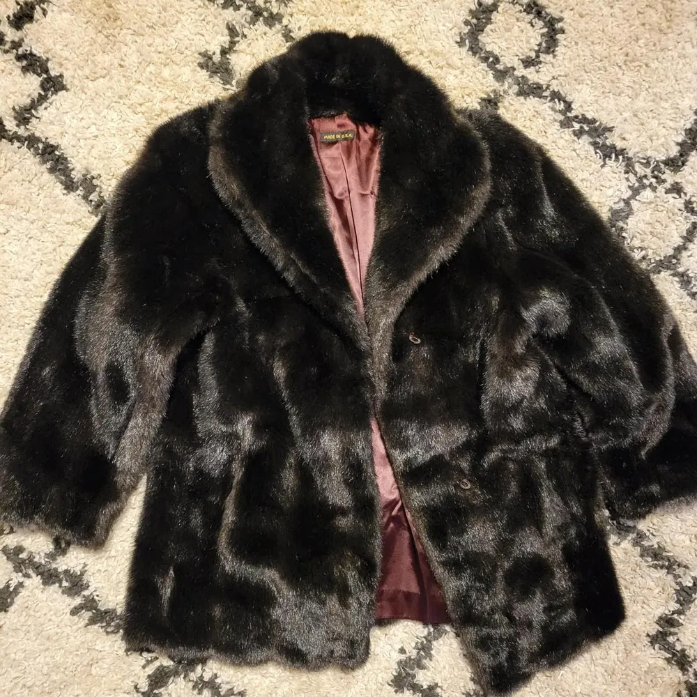 70s Brown Faux Fur Coat photo 1